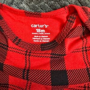 Carters red and black pattern onesie‎ - 18 months
